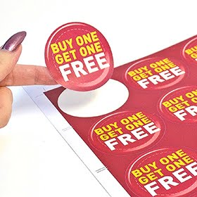 custom printed stickers on label sheet